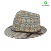 Unisex raffia fedora hat with custom made accessory