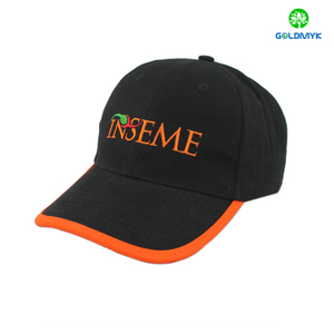 Custom Flat embroidery baseball hat with brim border for promotion 