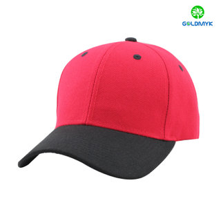 Blank red and black combination acrylic six panel baseball cap