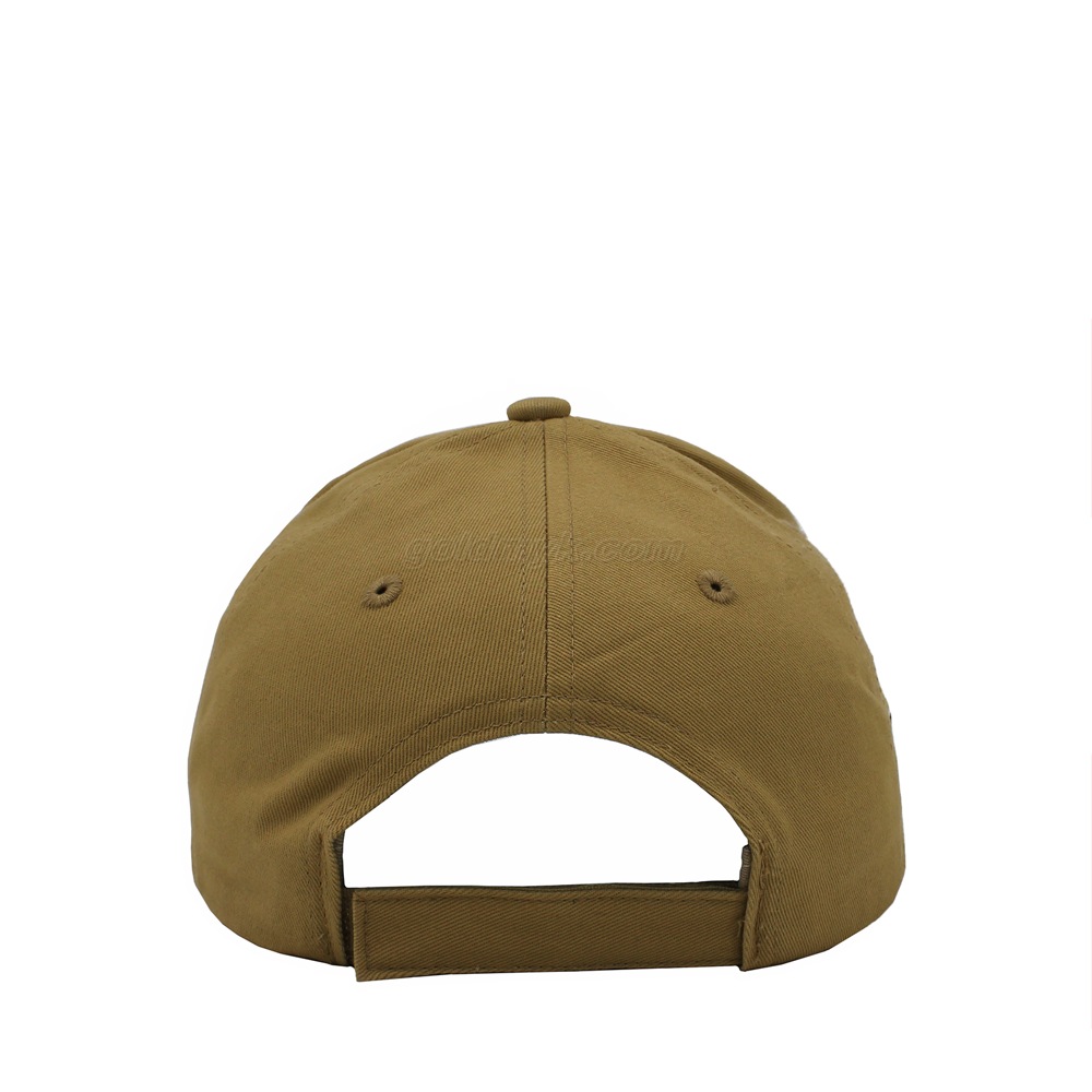 Custom High Quality Khaki Dad Caps Flat Embroidery Baseball Hat Brim Embroidery Outdoor Adults 6 Panel Cap