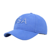 Blue Trucker Cap Cotton Fabric Mesh Hat with Arch Bridge Embroidery For Women And Men Can Custom Logo