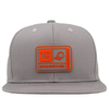 Wholesale 100% Cotton Fabric Six Panels Flat Bill Snapback Cap And Hat with Custom Rubber Badge Logo