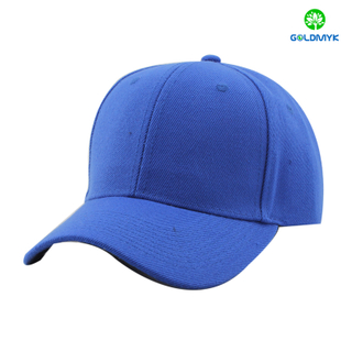 100% Acrylic blank sport cap in royal blue color