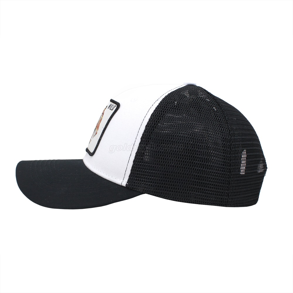 Best Sale Cotton Fabric Custom Trucker Mesh Cap And Hat with Vivid Woven Badge Design