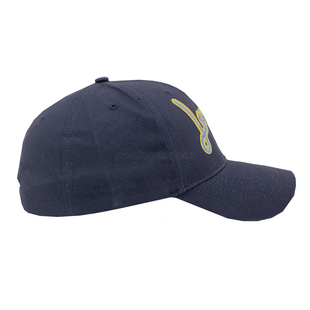 Custom 100% Cotton Twill Fabric Navy Blue Custom Logo Sequin Emboridery Baseball Cap Hat Can Custom Embroidery Of Women And Men