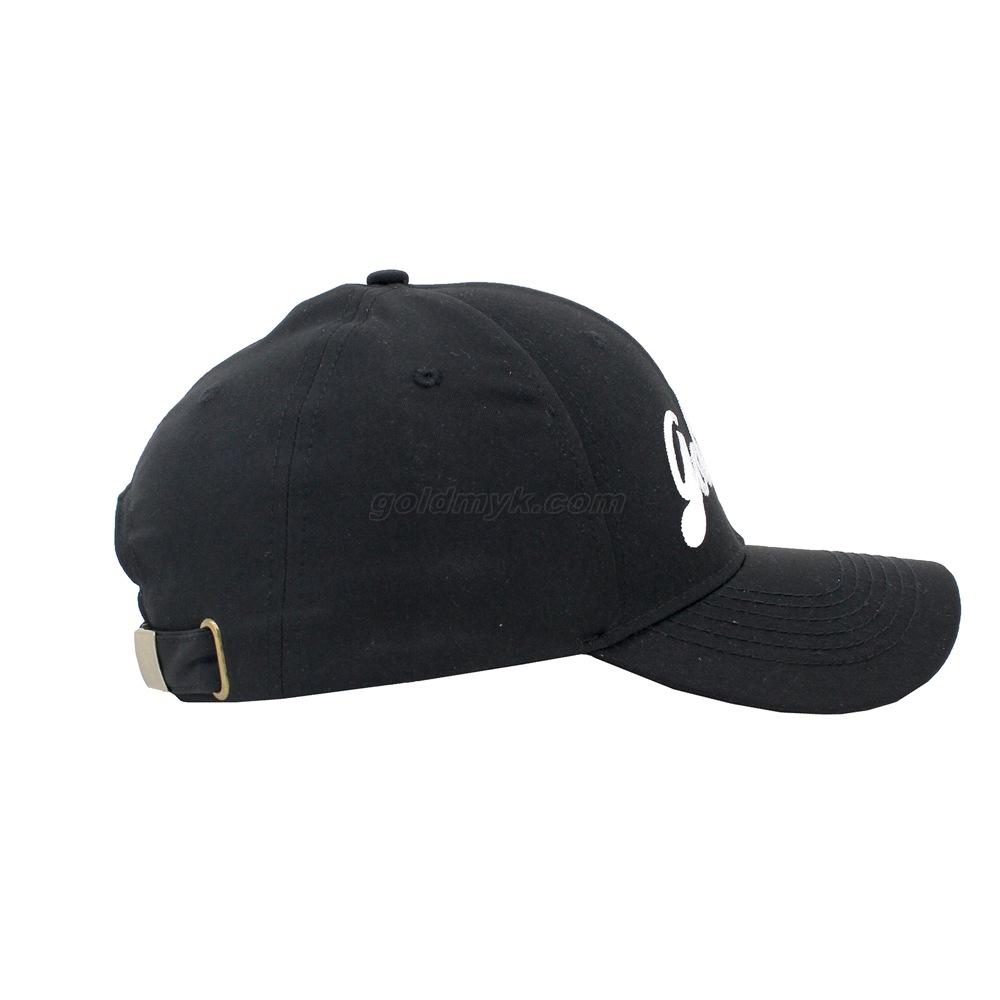 Custom Black 100% Cotton Twill Fabric Custom Logo Chain Emboridery Baseball Cap Hat Can Custom Embroidery Of Women And Men