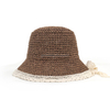 Fashion And New Design Paper Straw Floppy Hat with Lace Design for Women