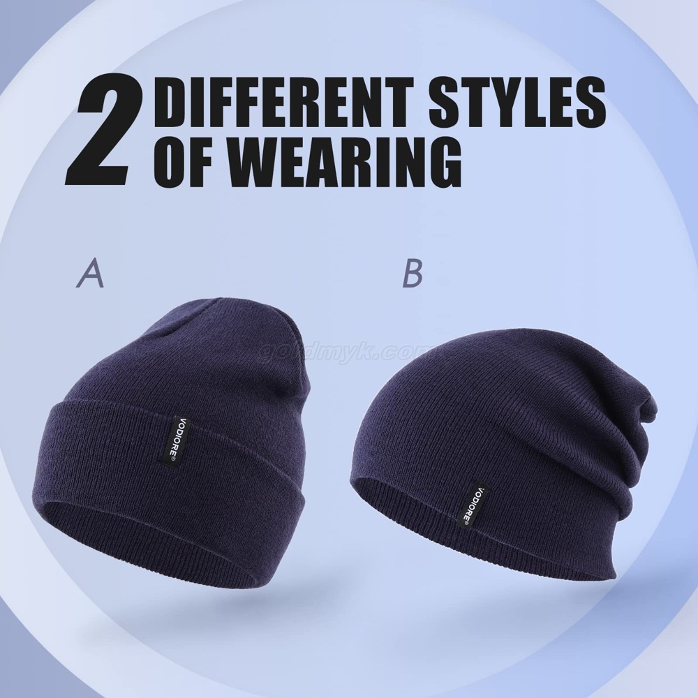 Custom Beanie Knitted Winter Hat for Men Women Winter Knit Hat Warm Slouchy Beanie Cuffed Skull Cap