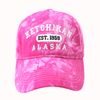 Custom Embroidery Logo Baseball Cap with Rose Pink Tie Dye Cotton Twill Material Unisex for Men And Women