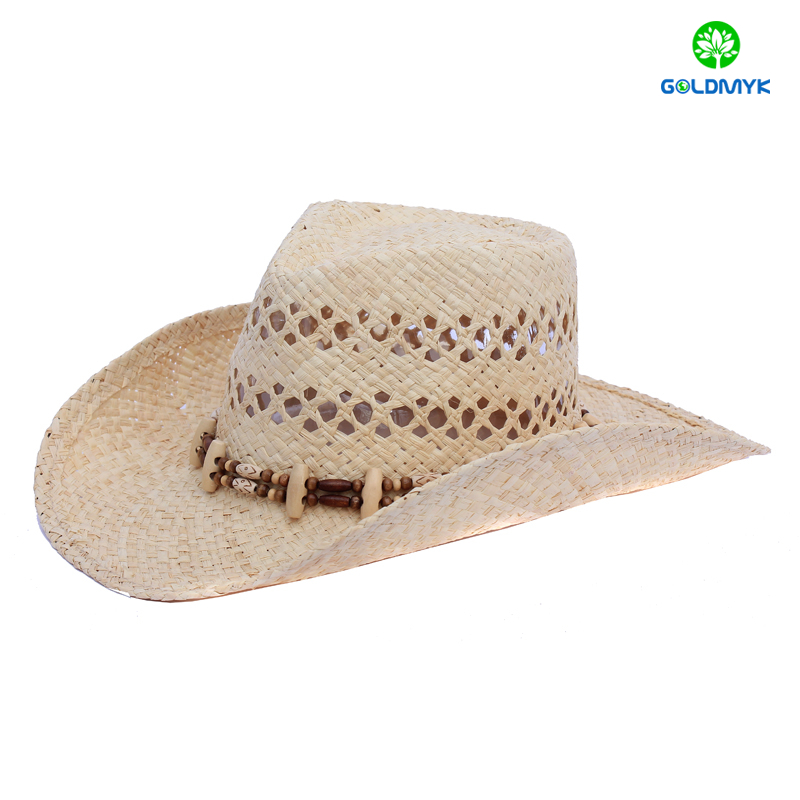 Supplier Adult natural raffia Straw Cowboy Hat 
