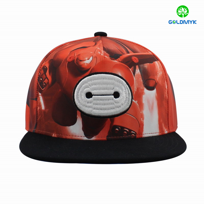 Whosale polyester flat brim fitted cap with snapback closure