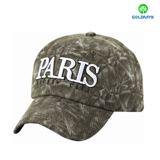Six panel structured baseball cap with 3D embroidery
