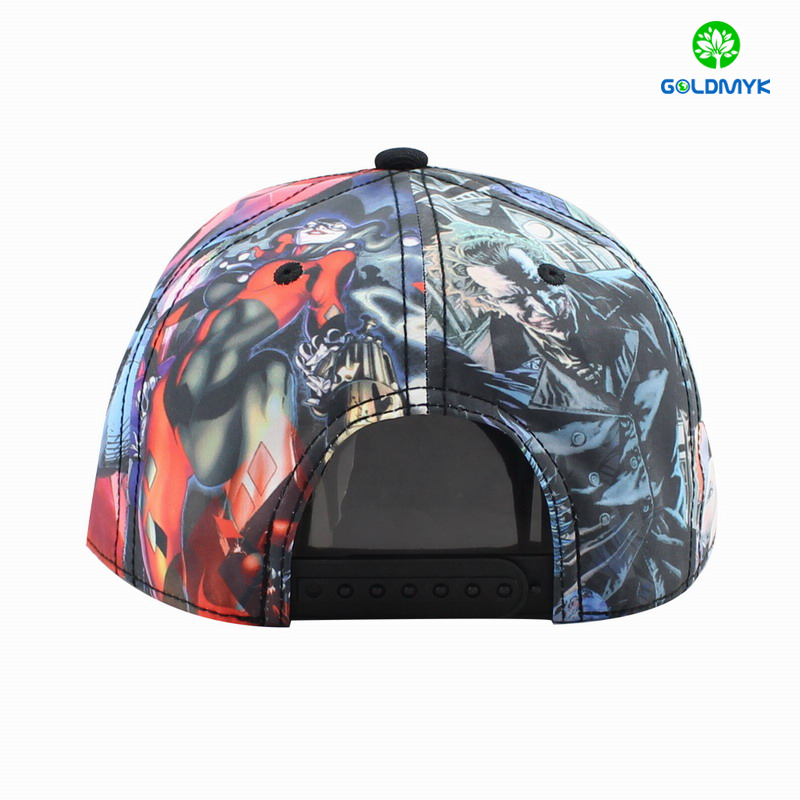 Custom polyester flat brim snapback cap with 3D embroidery