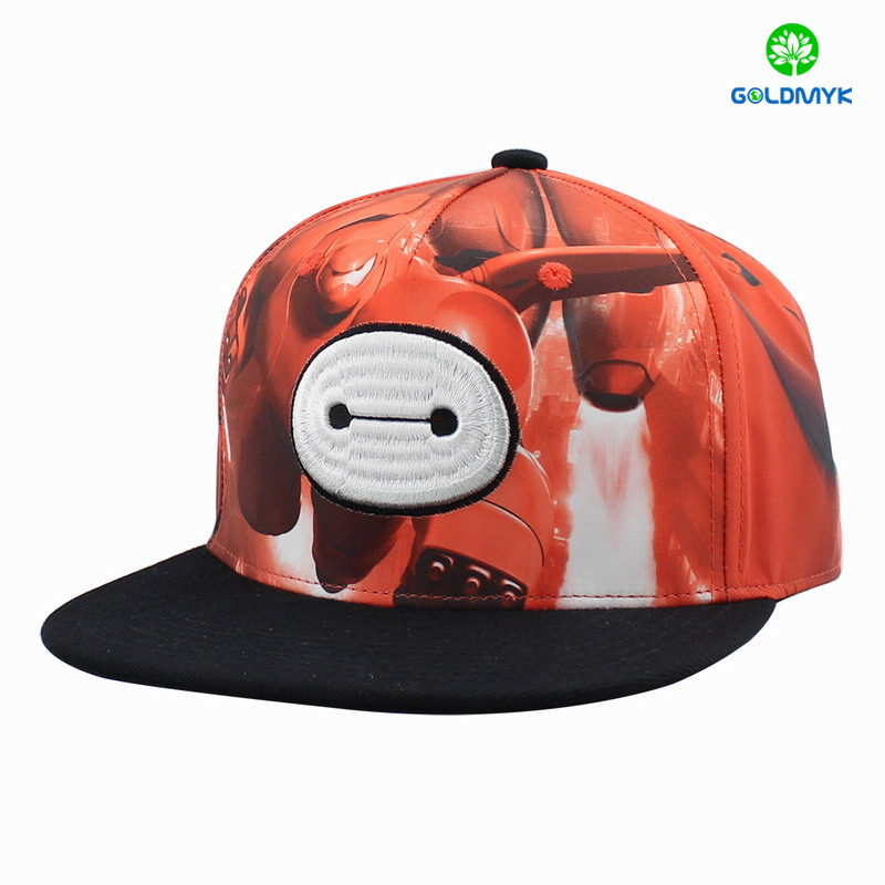 Whosale polyester flat brim fitted cap with snapback closure