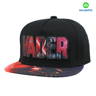 Sublimation Patch embroidery cotton 5 panels flat bill cap 