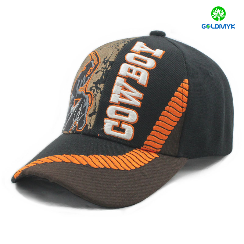 Joint patcth 3D embroidery baseball cap 