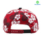 3D embroidery snapback cap with red flower pattern 