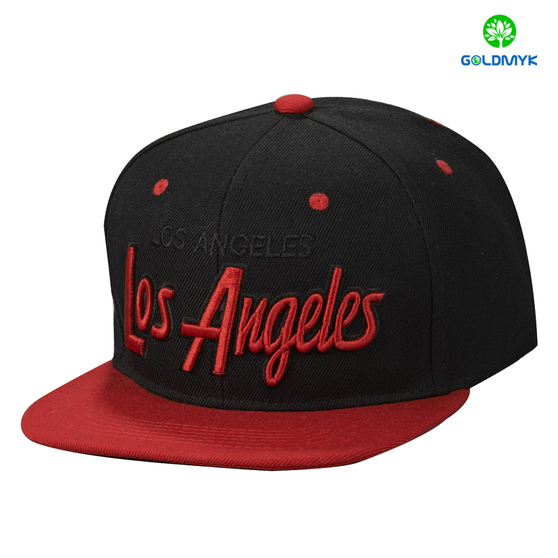 Custom 3D and flat combined embroidery 100% acrylic snapback cap