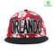 3D embroidery snapback cap with red flower pattern 