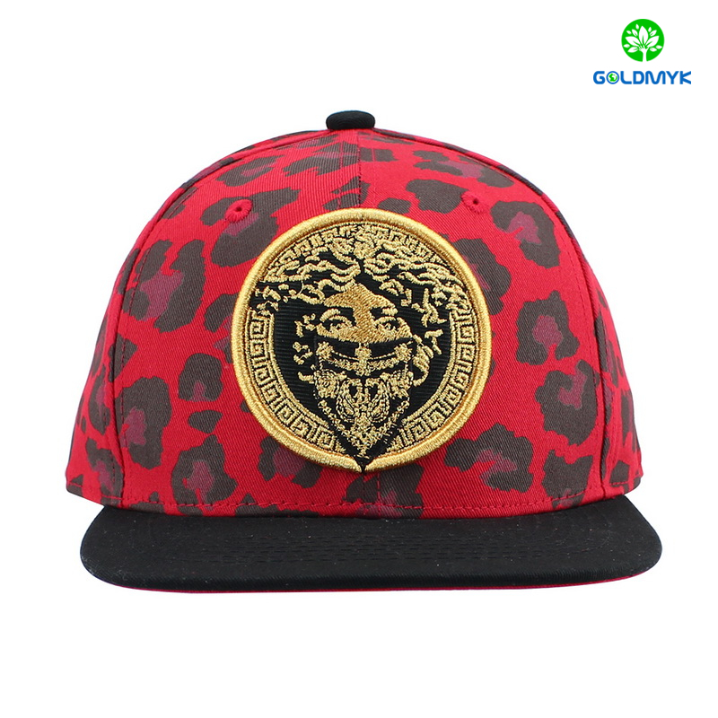 Wholesale Cotton Snapback hat with Gold thread embroidery 