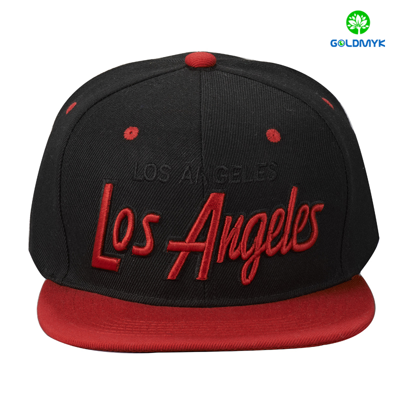 Custom 3D and flat combined embroidery 100% acrylic snapback cap