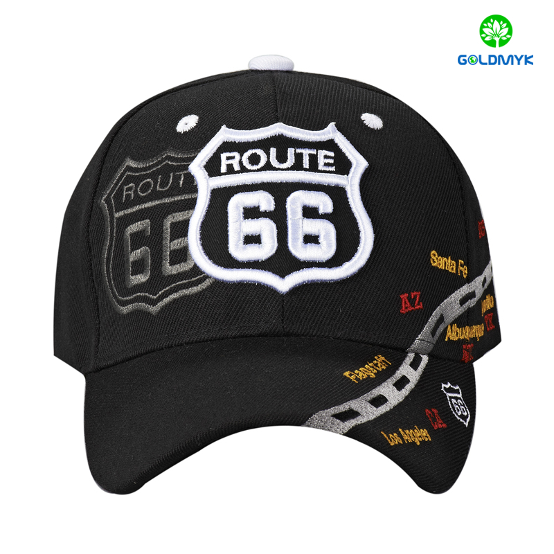 Acrylic Six Panels Sport Cap with Complex embroidery Design 