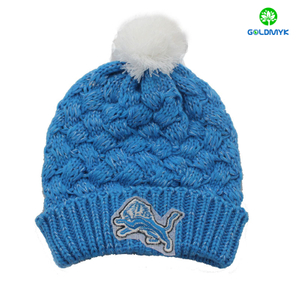 New design winter snow knitted hats with embroidery logo of beanie hats