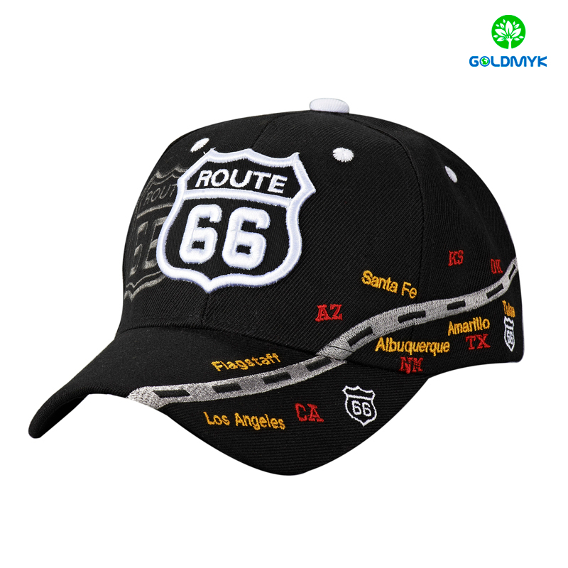 Acrylic Six Panels Sport Cap with Complex embroidery Design 