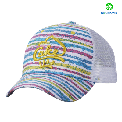 Fashion colorful material trucker mesh cap with 3D embroidery