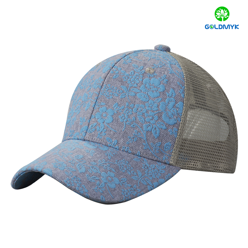 Fashion material blank trucker mesh cap