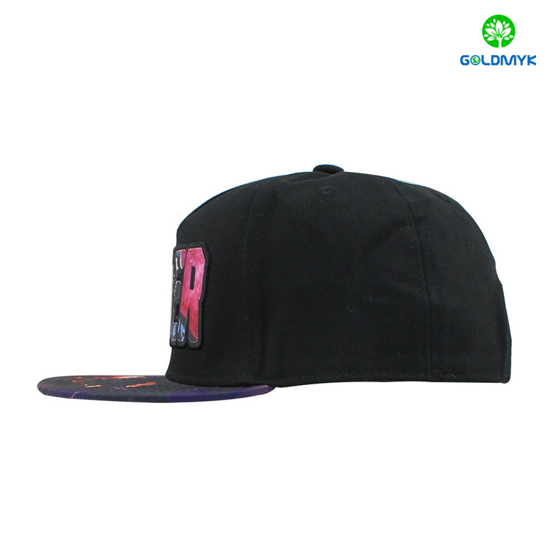 Sublimation Patch embroidery cotton 5 panels flat bill cap 