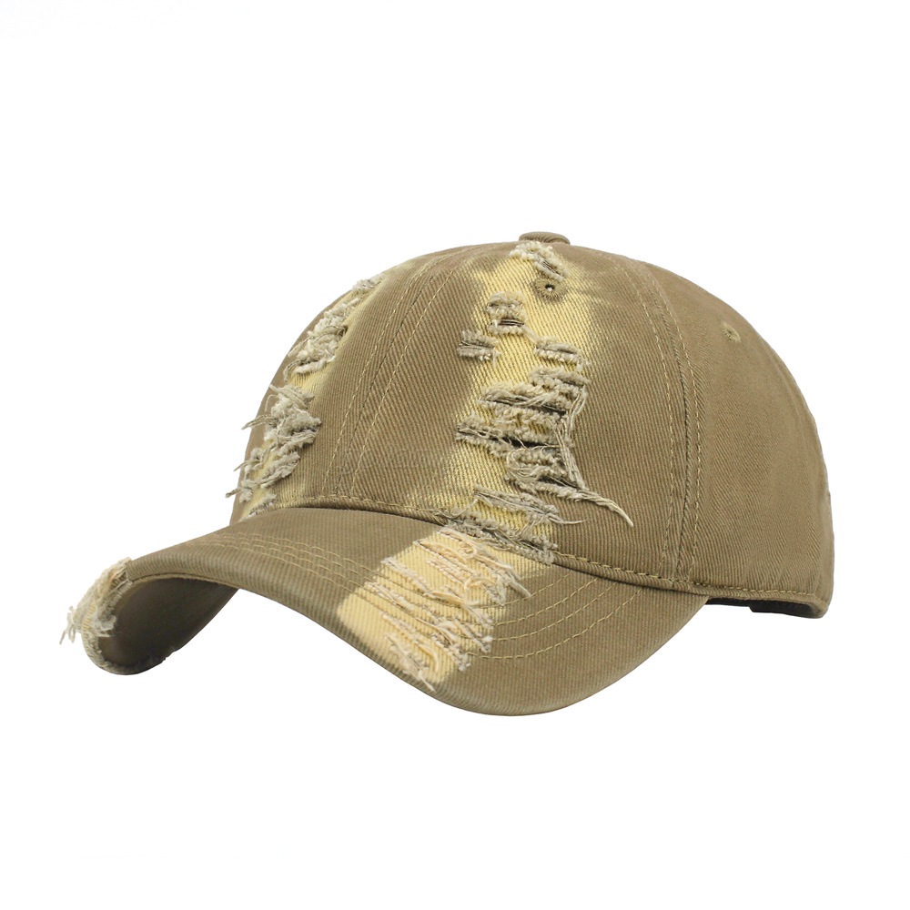 Custom Khaki 100% Cotton Twill Fabric Custom Logo Sealing Washed Baseball Cap Curved Brim Hat Can Custom Embroidery Of Women And Men