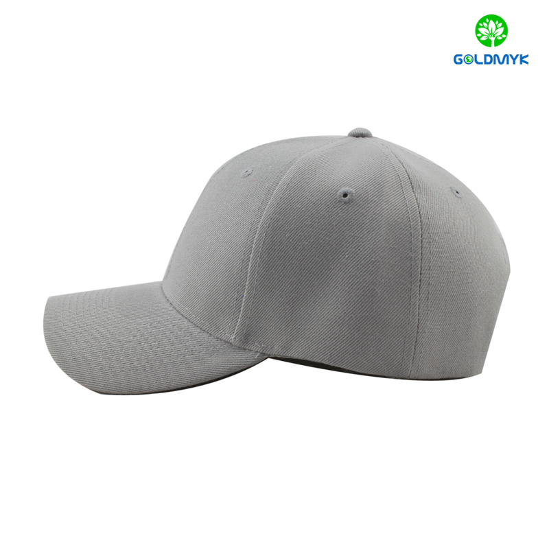 100% acrylic light grey baseball cap without logo