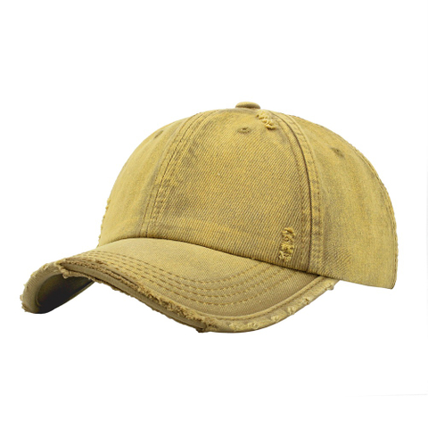 Custom Brown 100% Cotton Twill Fabric Custom Logo Sealing Washed Baseball Cap Curved Brim Hat Can Custom Embroidery Of Women And Men