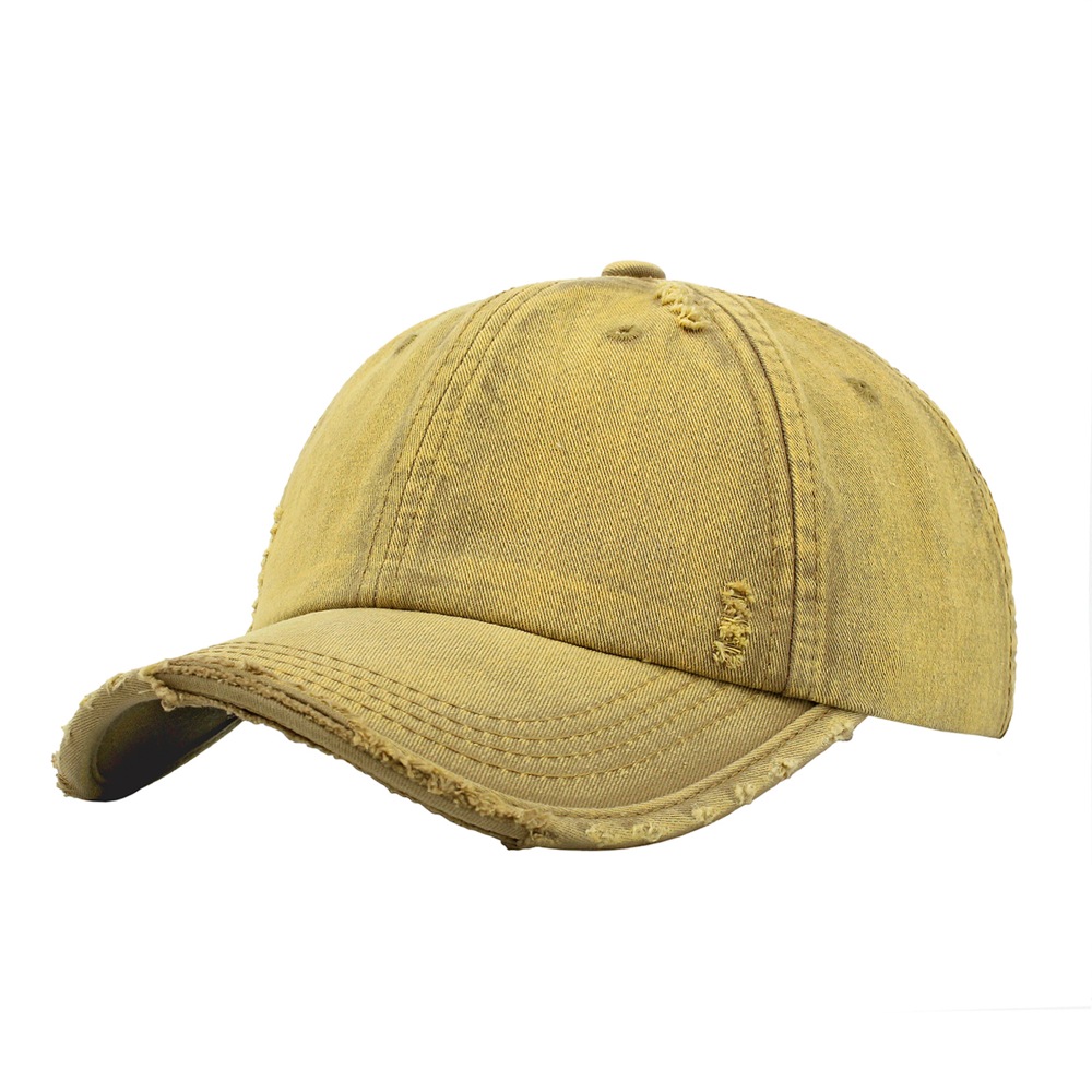 Custom Brown 100% Cotton Twill Fabric Custom Logo Sealing Washed Baseball Cap Curved Brim Hat Can Custom Embroidery Of Women And Men