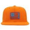 Custom 100% Cotton Fabric Orange Custom Solid Color Logo Rubber patch Snapback Cap Hat Can Custom Embroidery Of Women And Men