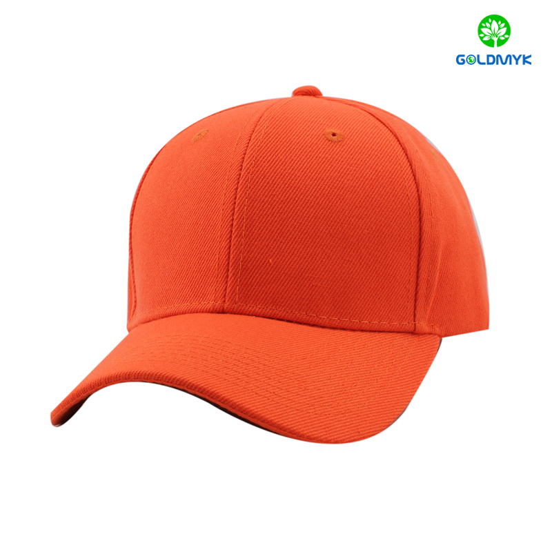Bright orange acrylic six panel sports cap