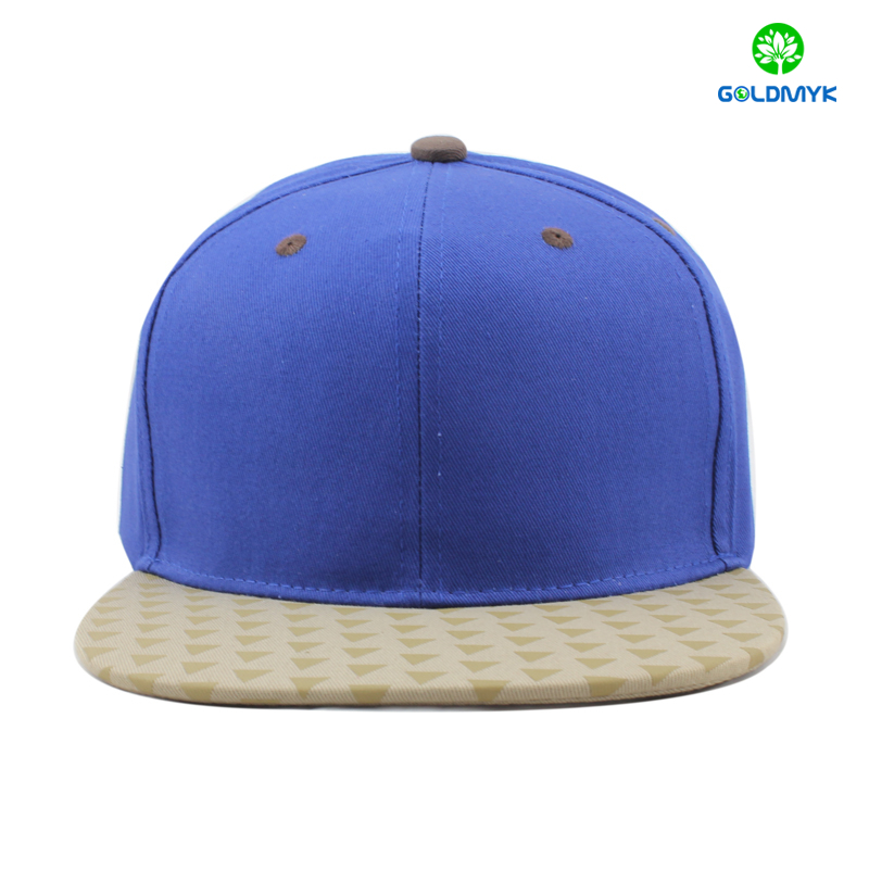 Cotton blank snapback cap with printing top brim