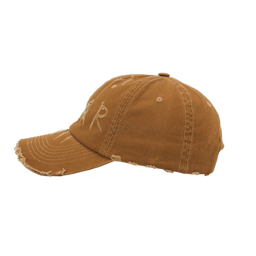 Stylish Baseball Cap Distressed Washed Dad Hat 6-panel Hat Sports Caps For Man And Woven Can Custom Logo
