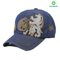 Jean material baseball cap with felt patch logo