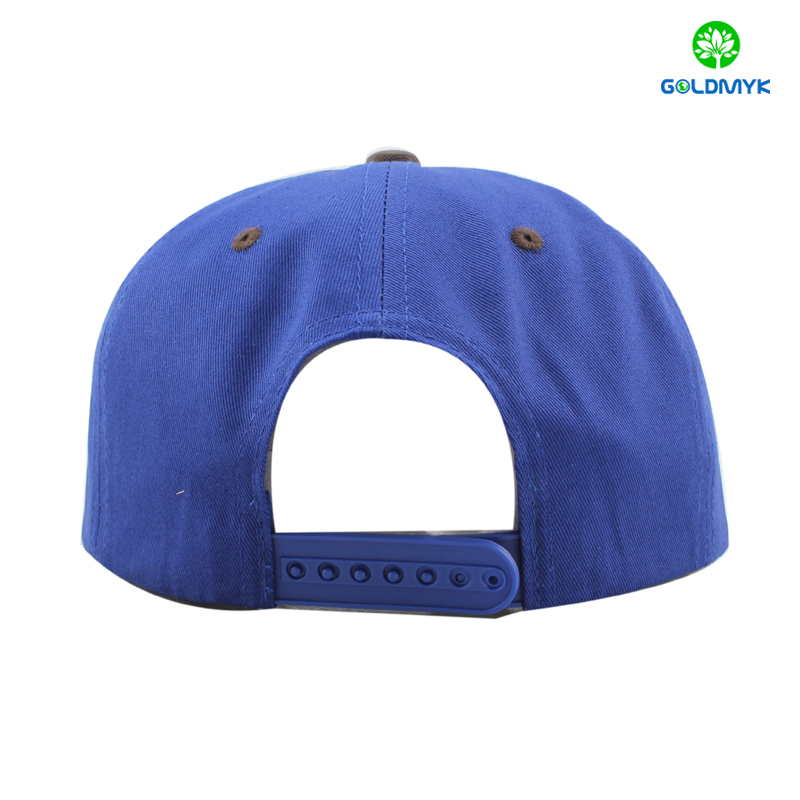 Cotton blank snapback cap with printing top brim