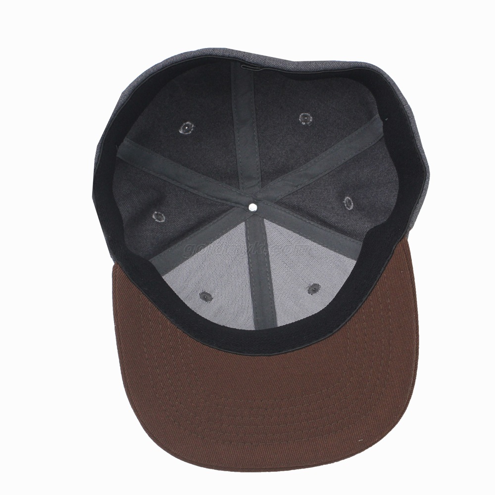 Custom Polyester Fabric Grey Flex Fit Style Custom Solid Color Logo 3D Emboridery Snapback Cap Hat Can Custom Embroidery Of Women And Men