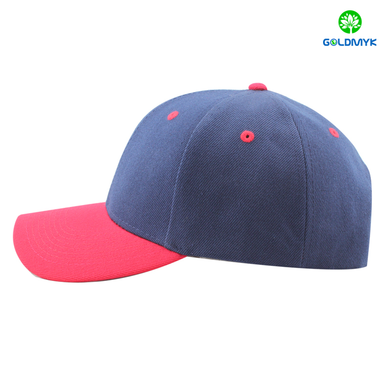 Navy blue and red acrylic blank baseball cap