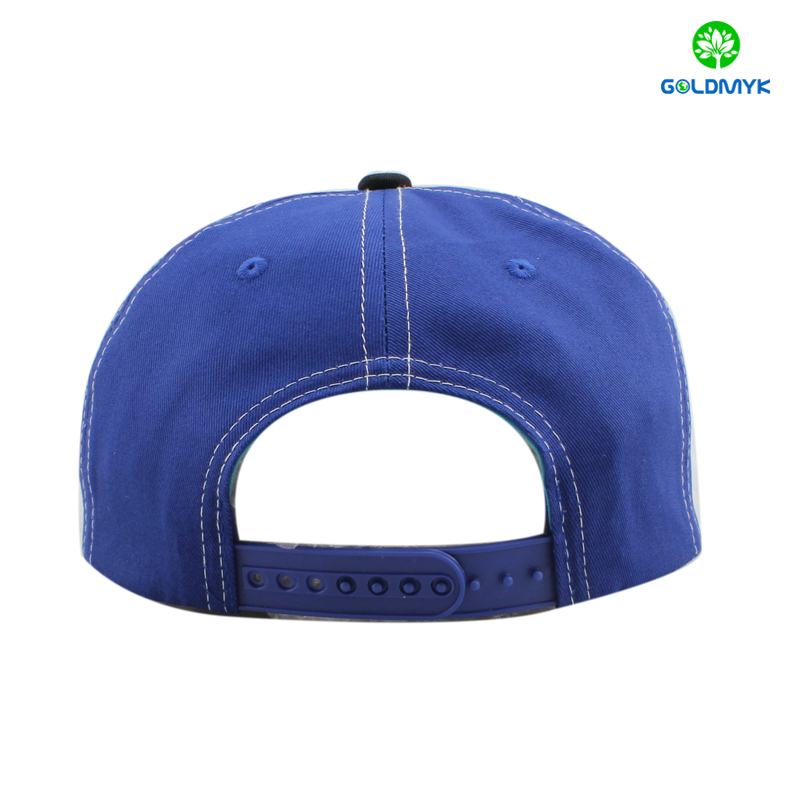 Cotton snapback cap with flat embroidery logo