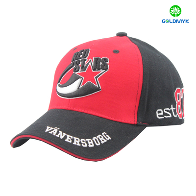 Six panel brushed cotton sandwich baseball cap with high quality embroidery