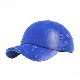 Custom Blue 100% Cotton Twill Fabric Custom Logo Acid Washed Baseball Cap Hat Can Custom Embroidery Of Women And Men