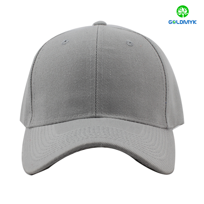 100% acrylic light grey baseball cap without logo