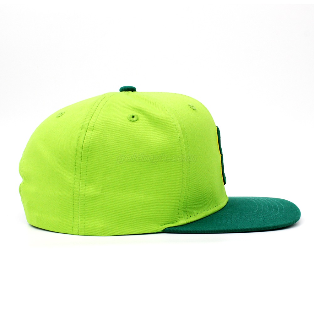 Flat Bill Custom Six Panels Structured Snapback Cap And Hat With Embroidery Logo And Small MOQ