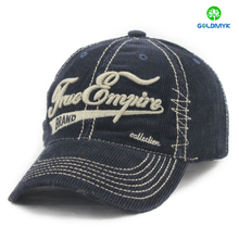 Six panel corduroy baseball cap with buckle closure