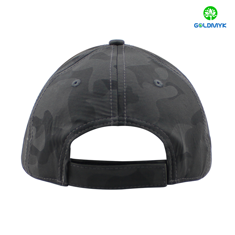 Black camo leather baseball cap with 3D embroidery